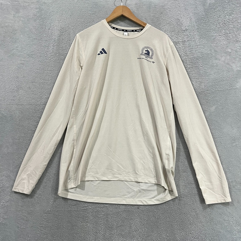 Boston Marathon 2024 Adidas Running Shirt Mens Large Long Sleeve Rare
